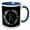 Blue/White, variant on 3drose, Wreath with Monogram Initial Letter K in Green on Black Background., 11oz Two-tone Yellow Mug