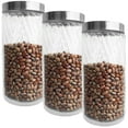 thumbnail image 1 of JS Gourmet - Set of 3 Embossed Glass Containers with Airtight Lid, 2100ml Capacity, 1 of 1