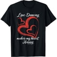 thumbnail image 2 of 100% Cotton Unisex Line Dancing Makes My Heart Happy Line Dance T-Shirt, 2 of 5