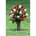 thumbnail image 6 of Sympathy Silks Artificial Cemetery Flowers 24" Red & White Roses/Lily Grass/Baby's Breath for a vase, 6 of 9