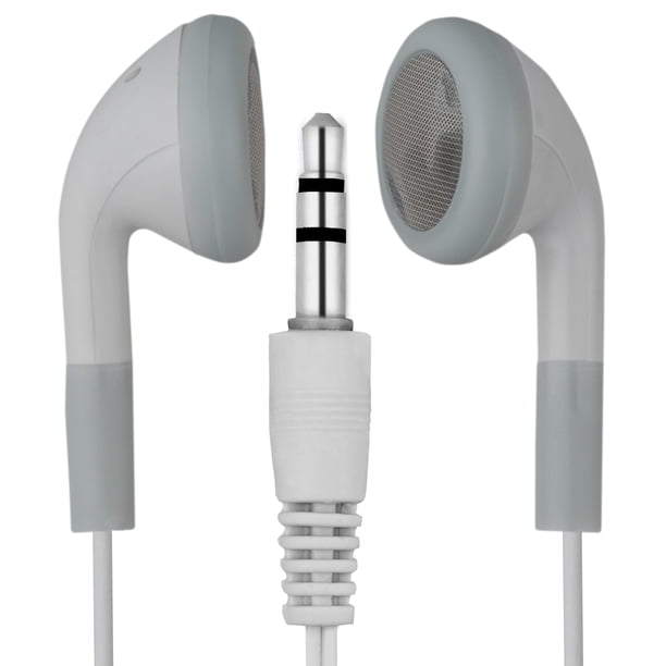 Auriculares LowCostearBuds.com, paquete de 25 unidades, blanco/gris