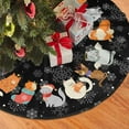 thumbnail image 3 of Black Cat Christmas Tree Skirt Gorgeous for Xmas Party Ornaments Holiday Decoration Accessory 48", 3 of 6