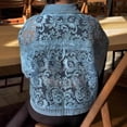 thumbnail image 4 of Unir Women Oversized Floral Lace Patchwork Cropped Denim Jacket Collared Button Up Casual Outer Coat 1PC S-XXL, 4 of 6