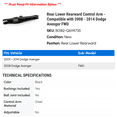 thumbnail image 2 of Rear Lower Rearward Control Arm - Compatible with 2008 - 2014 Dodge Avenger FWD 2009 2010 2011 2012 2013, 2 of 2
