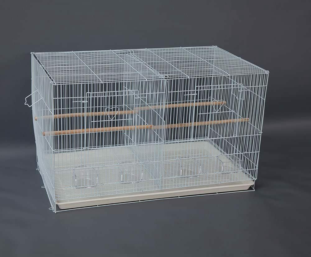 Seny Lot of 4 Breeding Bird Carrier Cage with Dividor for Parakeet Canary Finch Lover Bird-White