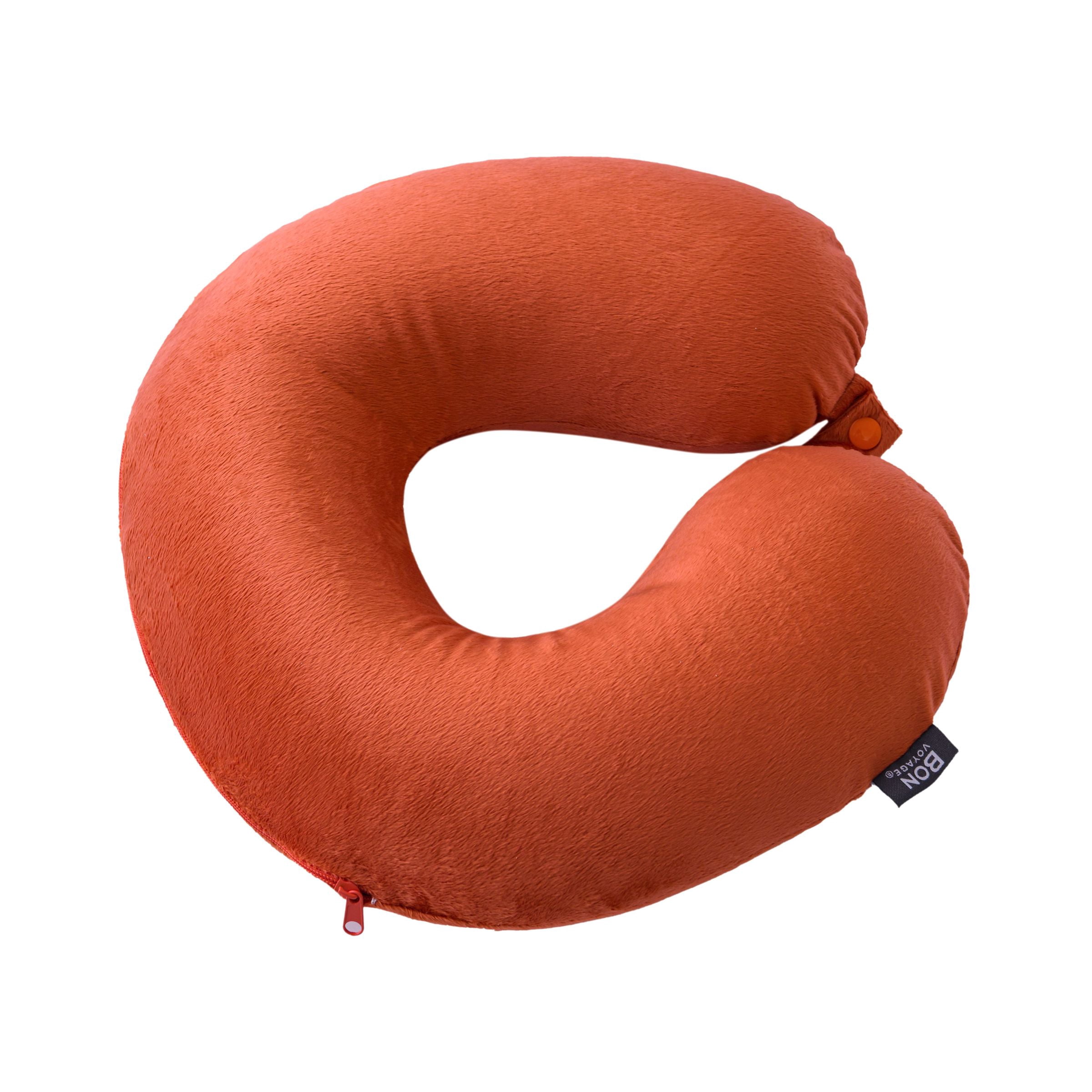 Bon Voyage Classic Memory Foam Travel Neck Pillow, Orange