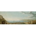 thumbnail image 2 of Lusieri, Giovanni Battista 24x11 White Modern Wood Framed Museum Art Print Titled - A View of the Bay of Naples, Looking Southwest from the Pizzofalcone towards Capo di Posilippo, 2 of 4