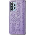 thumbnail image 3 of Wallet Phone Case for Samsung Galaxy A23 4G/5G,Cute Cartoon Cat Dog Pattern PU Leather Case with Magnetic Clasp and Cash Card Slots Holder Cover for Galaxy A23 4G/5G, CD Purple, 3 of 16