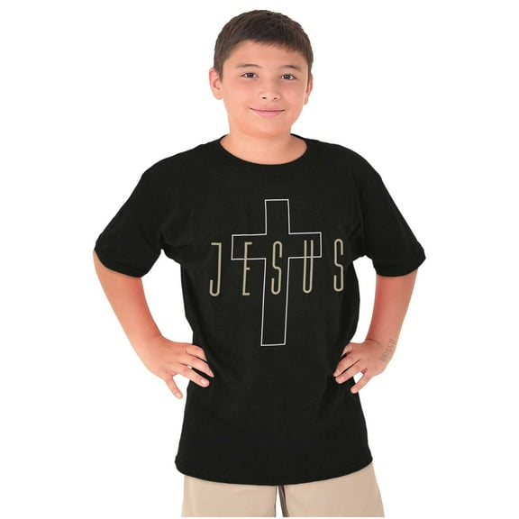 Religious Christian Faith Jesus Cross Crewneck T Shirts Boy Girl Teen Brisco Brands S
