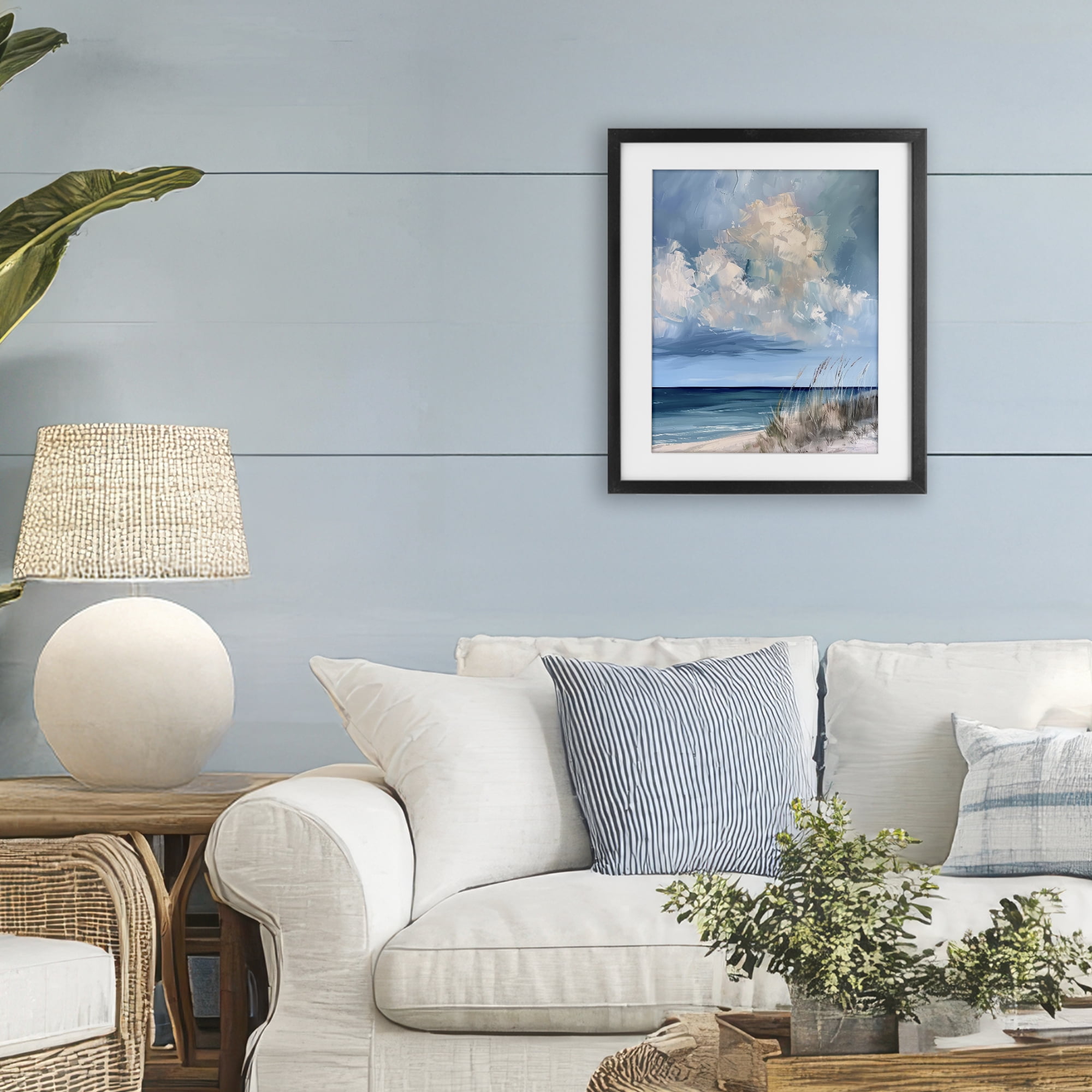 Stupell Industries A Storm Is Coming on Beach Black Framed Print Under Glass, design by Petal Prints Design