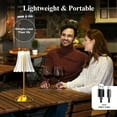 thumbnail image 2 of Bell and Howell Alma Table Lamp 2 Pack Small Cordless Touch LED Rechargeable Lamp Bedside Desk Nightstand Gold Base, 2 of 8