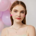 thumbnail image 6 of Fatay-T Gold Bow Earrings for Women Teen Pink Bowtie Dainty Long Tassel Drop Stud Trendy Statement Jewelry Gift, 6 of 14