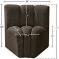 thumbnail image 3 of Meridian Furniture Arc Brown Boucle Fabric Curved Corner, 3 of 8
