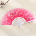 thumbnail image 5 of Vjnyvs 4pcs Floral Folding Hand Fan Vintage Retro Plastic Handheld Fans Folding Fan Wedding Dancing Church Party, 5 of 7