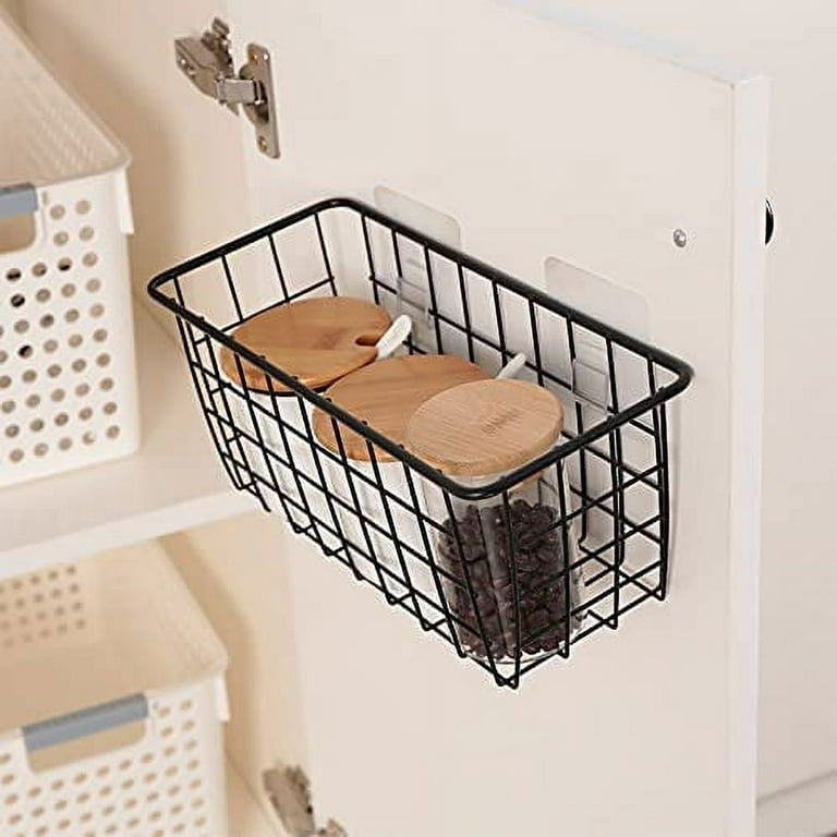 MaraFansie Wall Wire Baskets Adhesive Basket Hanging Kitchen Baskets No  Drilling for Cabinet & Pantry Organization and Kitchen, Bathroom, Bedroom  Storage, 4 Pack, White - Yahoo Shopping