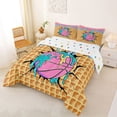 thumbnail image 2 of Erosebridal Basketball Sport Full Size Comforter Sets for Kids Boys Girls, Ice Cream Drip Waffle Bedding Sets, Colorful Polka Dots Reversible, 1 Comforter and 2 Pillowcases, 2 of 6