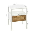 thumbnail image 2 of Set of 2 Rattan End Table, Modern Nightstand with Drawer & Metal legs, Side Table for Living room, Bedroom, White, 2 of 8