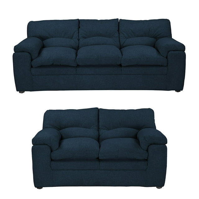 Sala 3-2 Cosmo 2 Piezas ( Sofá, Love Seat ) Azul para Sala