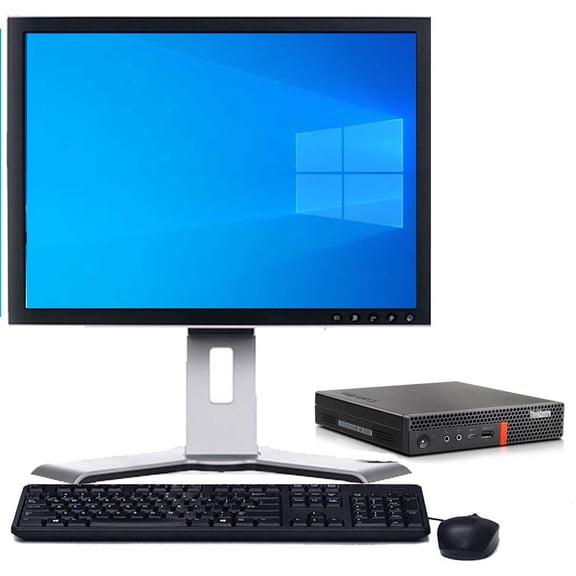Restored Lenovo ThinkCentre Micro PC | Windows 11 Pro | AMD Ryzen 5 PRO Processor | 8GB RAM | 256GB SSD | 19" LCD (Refurbished)