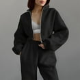 thumbnail image 4 of biudgviw Womens Comfy Outfits Winter Warm Fleece Long Sleeve Zip up Outwear Sweatshirt Jogger Sweatpants Tracksuit Sets, 4 of 4