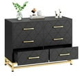 thumbnail image 3 of Commode à 6 Tiroirs, Commode à 6 Tiroirs, Grande Armoire de Rangement Commode au Design Moderne avec Base en Métal pour Chambre, Salon, Véranda, 3 of 7