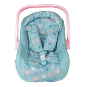 Adora Baby Doll Car Seat - Flower Power, Sky Blue, Fits up to 20 inches Dolls.