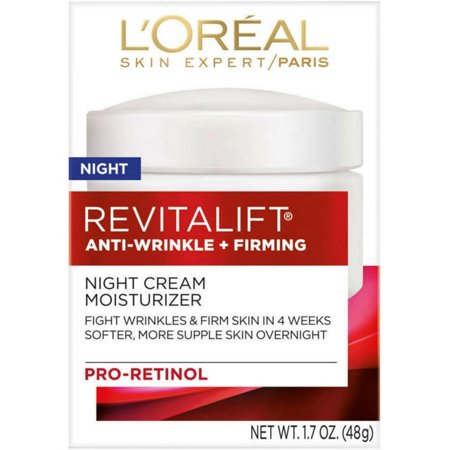 L Oreal Paris  RevitaLift Anti-Wrinkle + Firming Night Cream Moisturizer 1.7 oz
