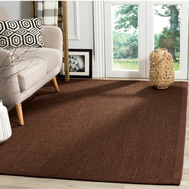 SAFAVIEH Natural Fiber Cindy Solid Sisal Area Rug, Chocolate/Dark Brown, 4' x 6'