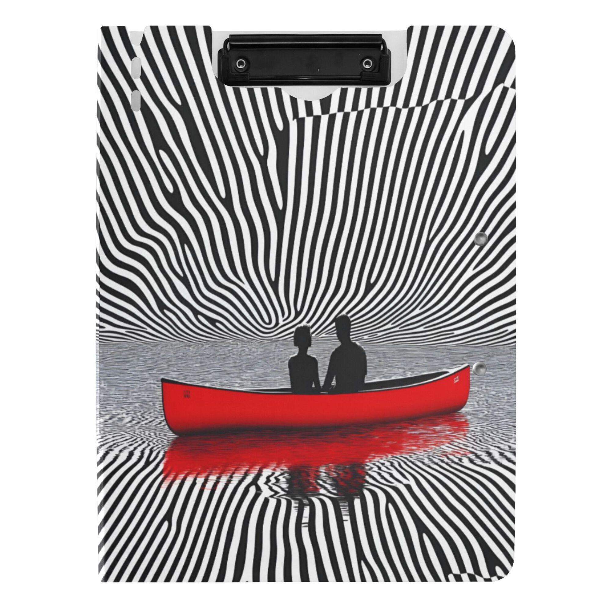 FORMRS A4 Clipboard Folder with Pen Holder Horizontal Foldable School Office Binder, Red Boat
