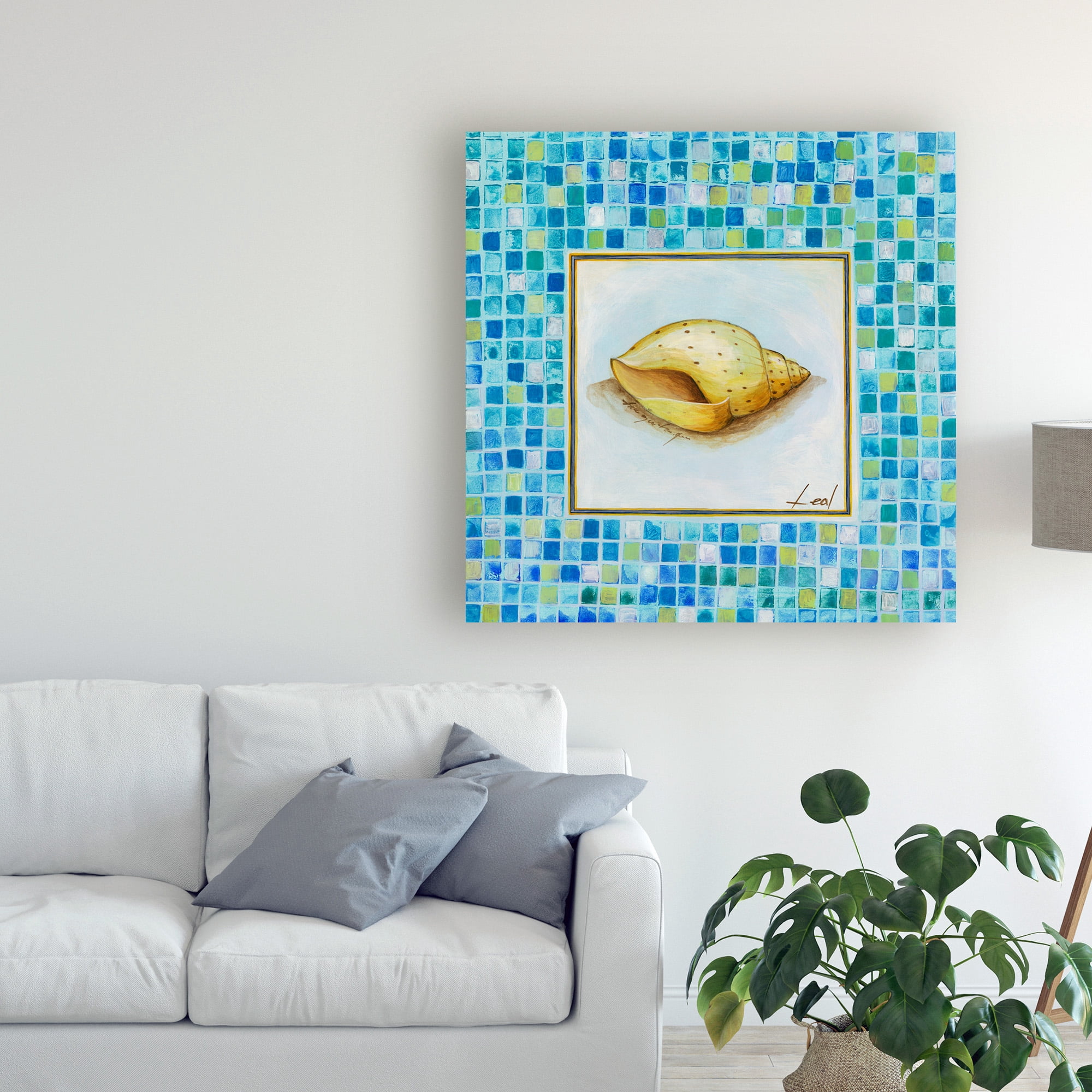 Trademark Fine Art 'Sea Life Blue Mosaic 1' Canvas Art by Pablo Esteban
