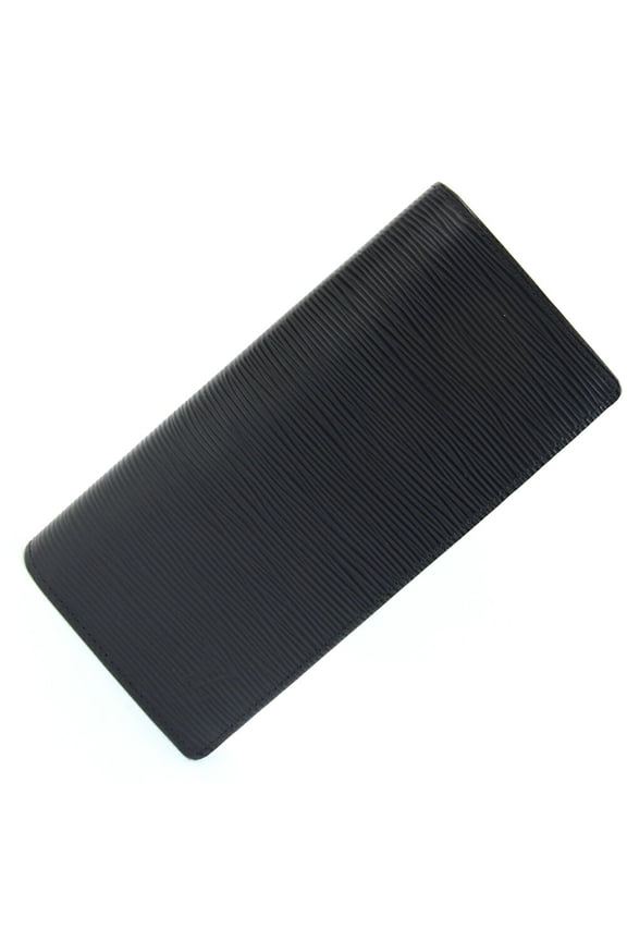 Pre-Owned Louis Vuitton Epi Leather Portefeuille Brazza Bi-fold Long Wallet M60622 Noir Black...