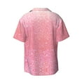 thumbnail image 2 of Sigee Sparkly Pink Glitter Print Men's Shirts Casual Button Down Short Sleeve Summer Beach Shirt Hawaiian Vacation Shirts Tee Shirt-4X-Large, 2 of 7
