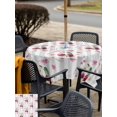 thumbnail image 5 of Outdoor Tablecloth with Umbrella Hole for Patio/Picnic/Party/Camping, 4th of July Waterproof Table Cloth Square Cover Washable, Independence Day Pink Floral Grey Striped (60"x 60"), 5 of 9