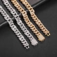 thumbnail image 3 of Width 15mm Big Iced Out Cuban Link Necklace, Solid Thick Men Cuban Chains, Sparkling Clustered Hip Hop Miami Cuban Link Chain for Men, 16-24 Inch - Gift Box Included, 3 of 7