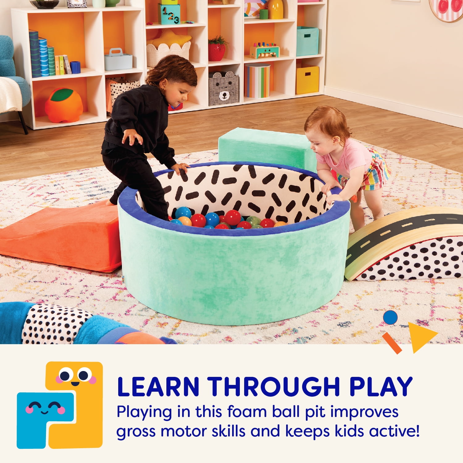 Battat Hop in Foam Indoor Ball Pit with 65+ Balls and Washable Cover, Toddler and Preschool Toys  (图5) Battat Hop in Foam Indoor Ball Pit with 65+ Balls and Washable Cover, Toddler and Preschool Toys  (图5)