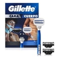 thumbnail image 1 of Máquina de afeitar Gillette kit para cara y cuerpo 1 mango y 3 cartuchos, 1 of 4