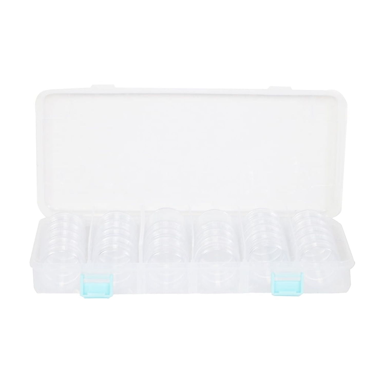 (3 pack) Everything Mary Clear Plastic Bead Storage Case with 28 Jars – Jewelry Making & Craft Organizer Box