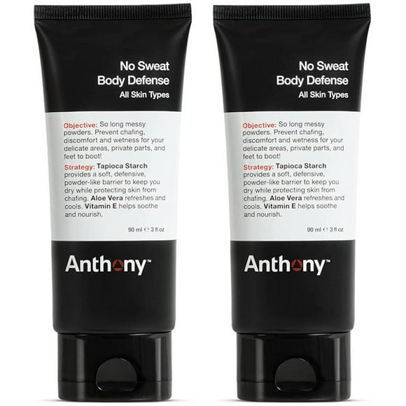 Anthony No Sweat Body Defense, Anti-Chafe Talc Free 3 Oz (Pack of 2)