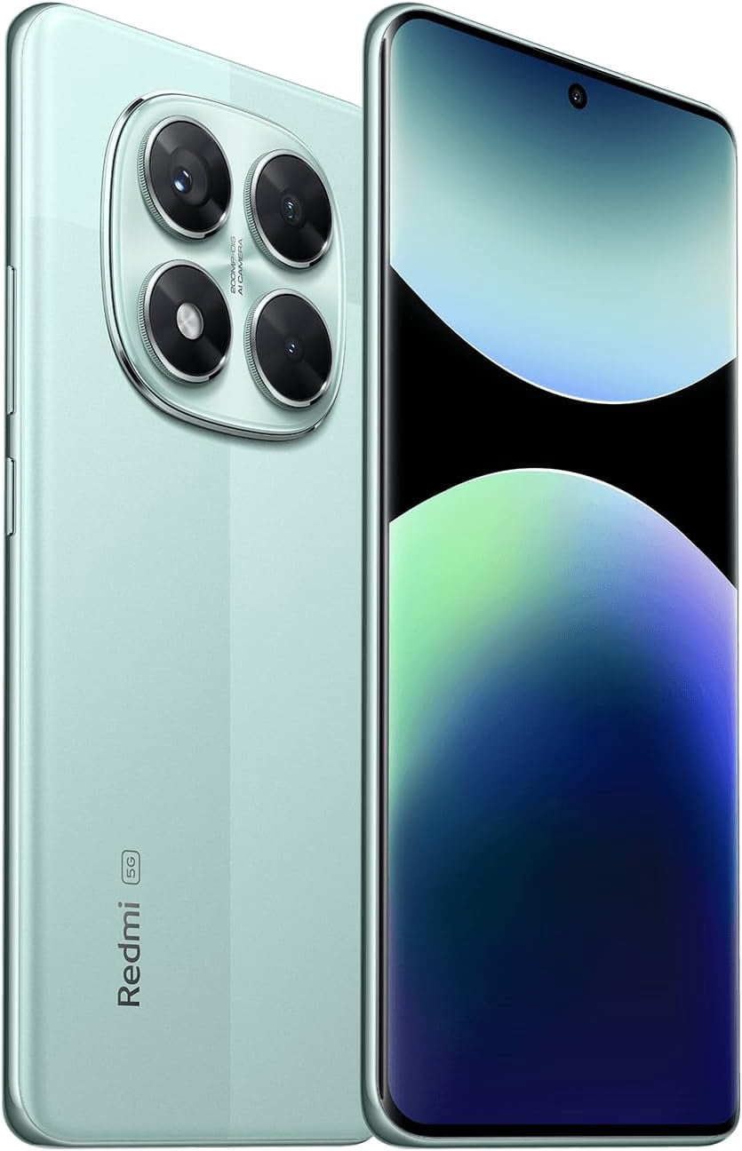 Xiaomi Redmi Note 14 Pro 5G + 4G LTE (for Tmobile Mint Tello & Global) (256GB + 8GB) NFC 6.67" 120Hz 200MP Pro AI Camera Model 24090RA29G Unlocked Dual Sim (Coral Green)