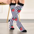 thumbnail image 5 of FREEAMG Strawberry Compression Socks Women Men Long Stocking (20-30mmHg) Travel Knee High Stockings for Athletic Sports,Running,Cycling,Nursing, 5 of 7