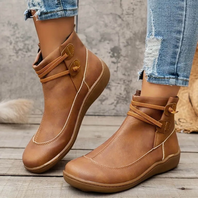 Leozcaa Wide Width Boots for Women Comfy Orthopedic Arch  display picture 2