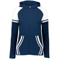thumbnail image 1 of Veste Rétro pour Femmes, Marine & Blanc - Extra Large, 1 of 1