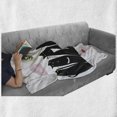 thumbnail image 5 of Cats Soft Flannel Fleece Throw Blanket, Kitties Looking at a Mouse and Talking Ugh Ick Yuck Funny Meow Cartoon, Cozy Plush for Indoor and Outdoor Use, 50" x 70", Charcoal Grey Rose Blue, by Ambesonne, 5 of 5