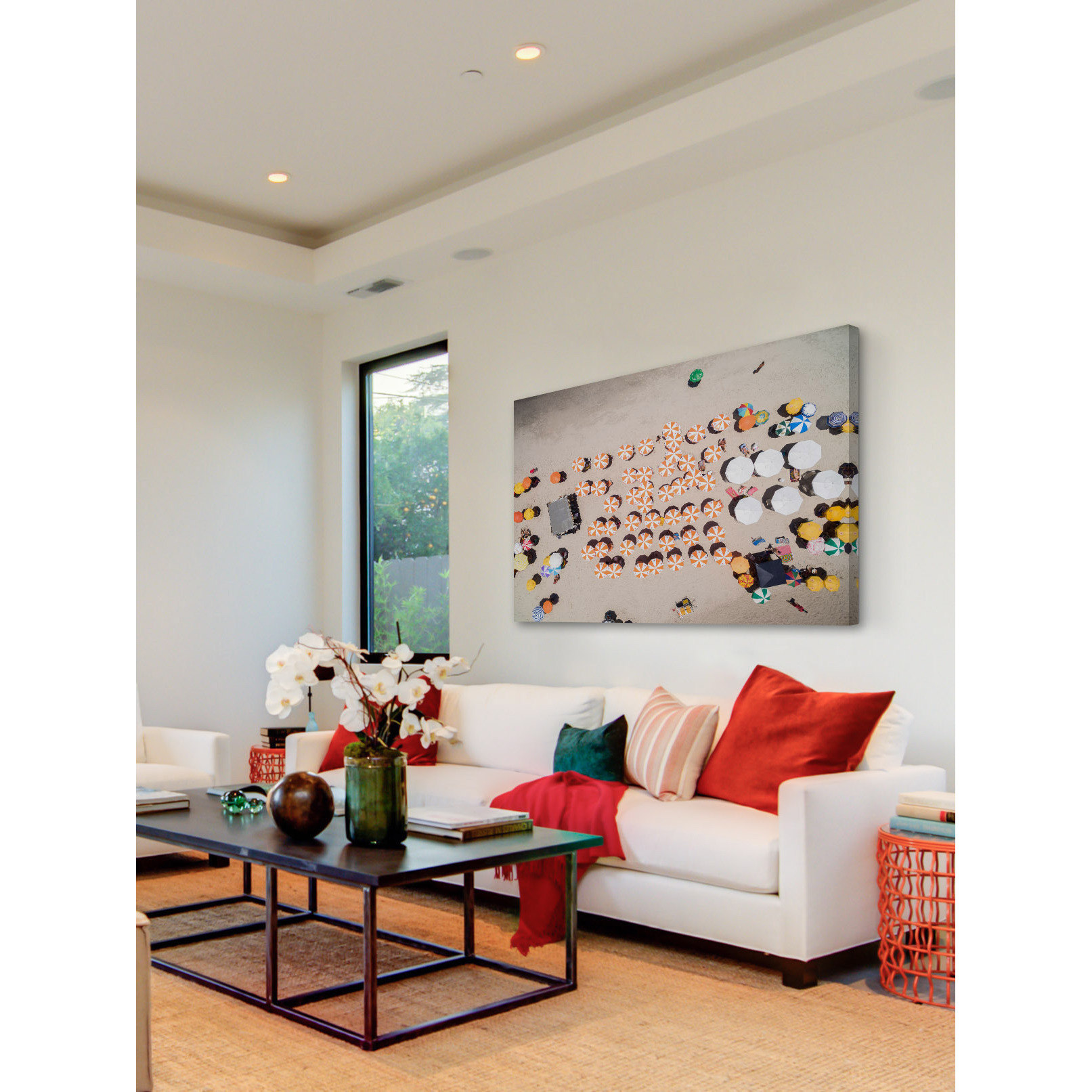 Marmont Hill "Multicolored Umbrellas" Painting Print on Wrapped Canvas
