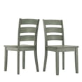 thumbnail image 7 of Lexington 5-Piece Wood Dining Round Table and 4 Ladder Back Chairs, Dark Sea Green, 7 of 7