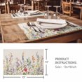 thumbnail image 3 of Placemats Set of 8, Watercolor Wildflowers Woven Placemat, Linen Place Mats for Kitchen/Dining Tables, Farmhouse Botanical Flowers Herbs Washable Table Mats for Party, 3 of 8