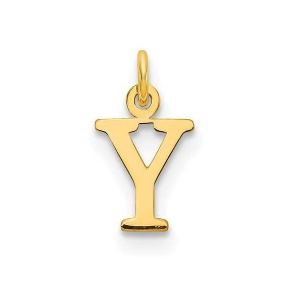 14k Yellow Gold Polished Finish Cut-Out Letter Y Initial Design Charm Pendant