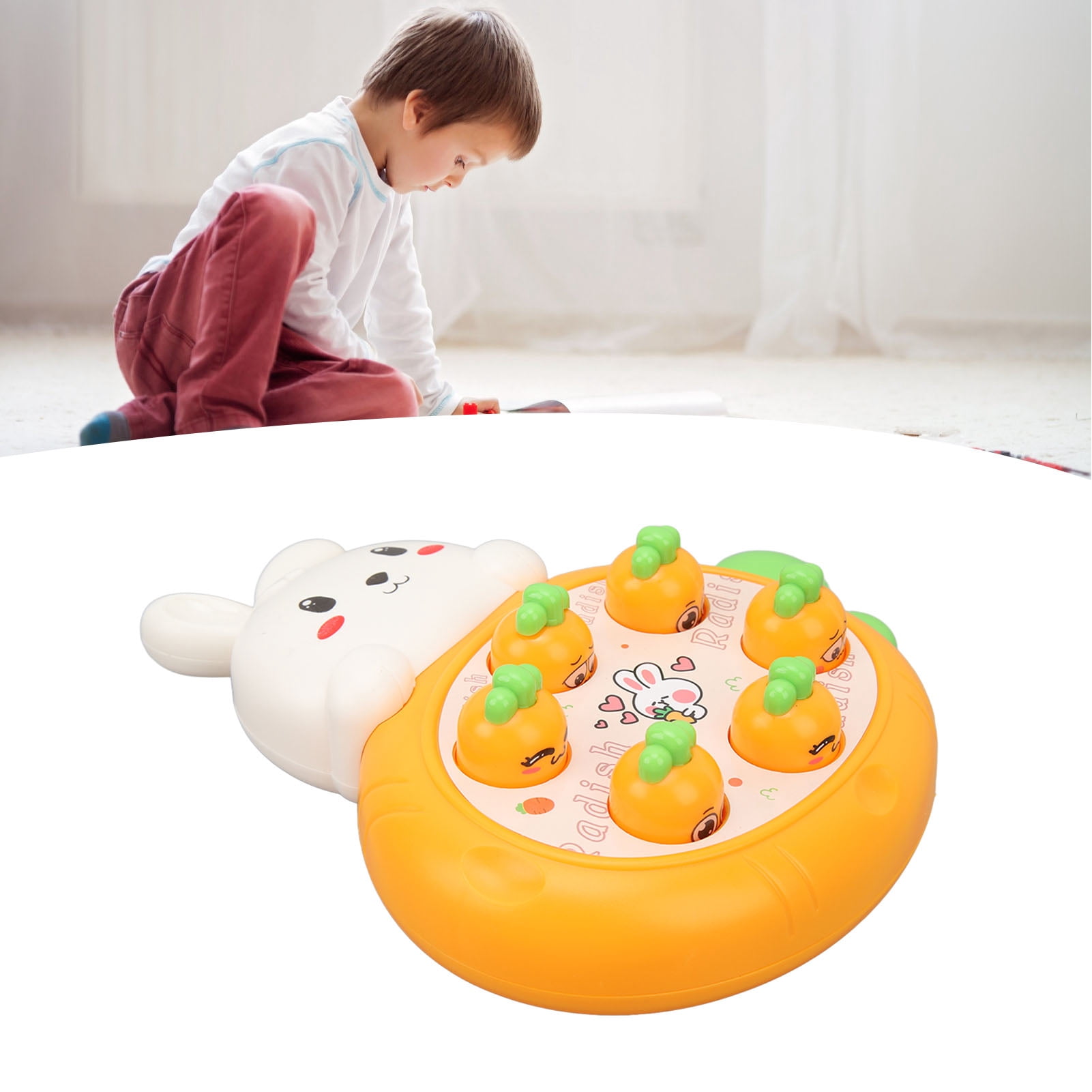 Jeu De Frappe Taupe Pour Enfants - Style Lapin Carotte, 2 Marteaux, ABS, Développement Motricité - 11