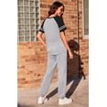thumbnail image 3 of Ekouaer Lounge Sets for Women Two Piece Pajama Set Short Sleeve Crewneck Jogger Outfits and Sweatpants Tracksuit, 3 of 4