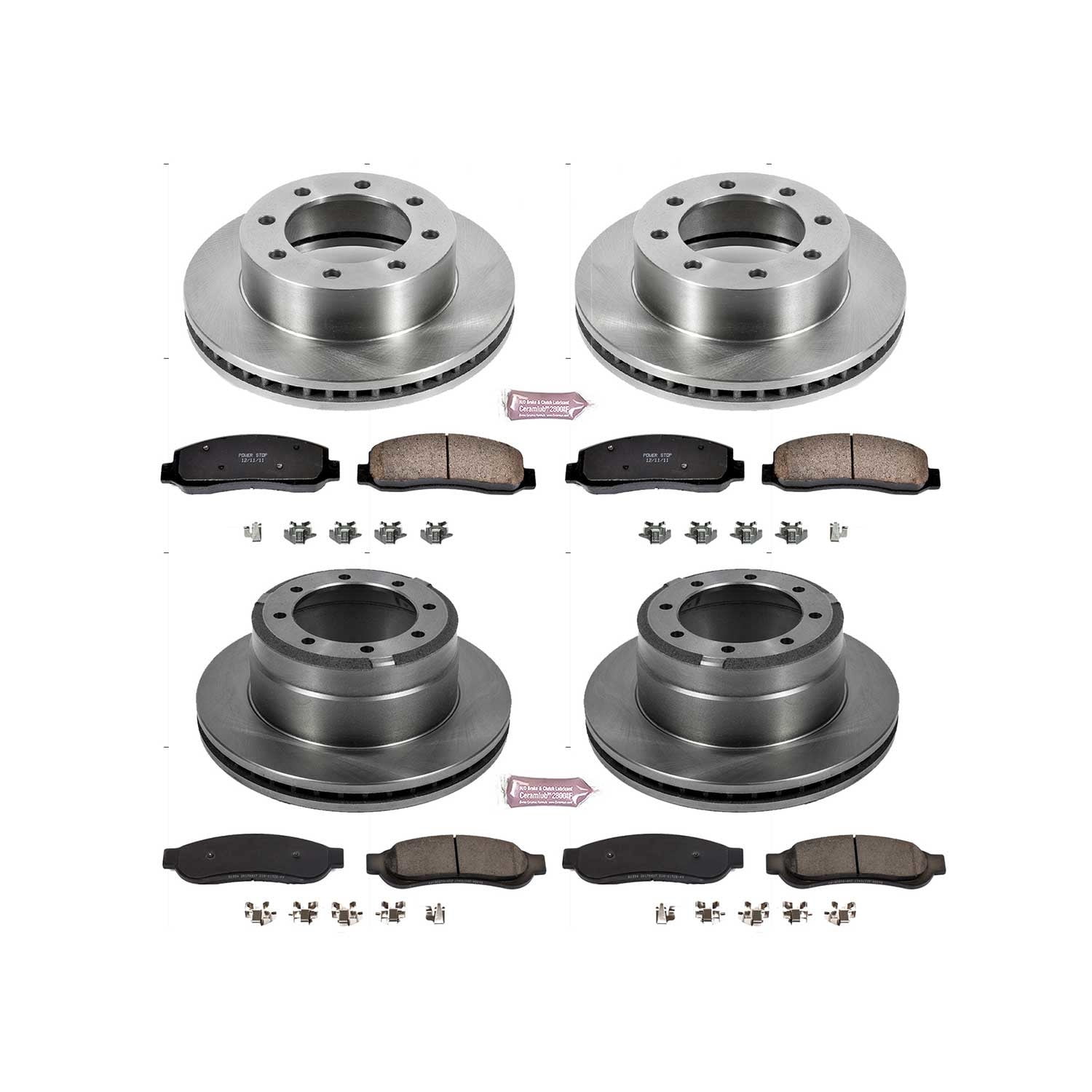Power Stop Front and Rear Stock Replacement Brake Pad and Rotor Kit KOE5576